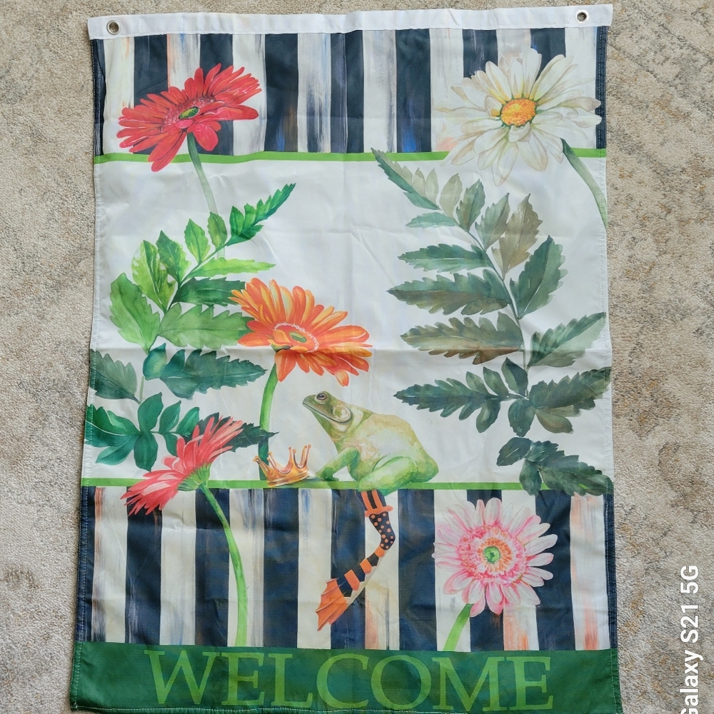 Mackenzie Childs Welcome Garden Flag